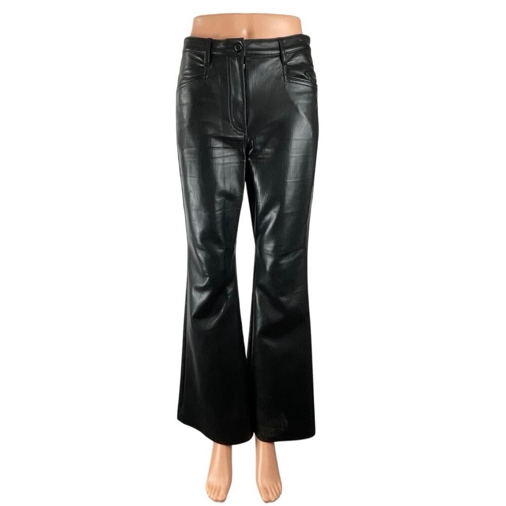 Aritzia Wilfred Women's Faux Leather Vegan Flared Bootcut Trousers Pants Size 4